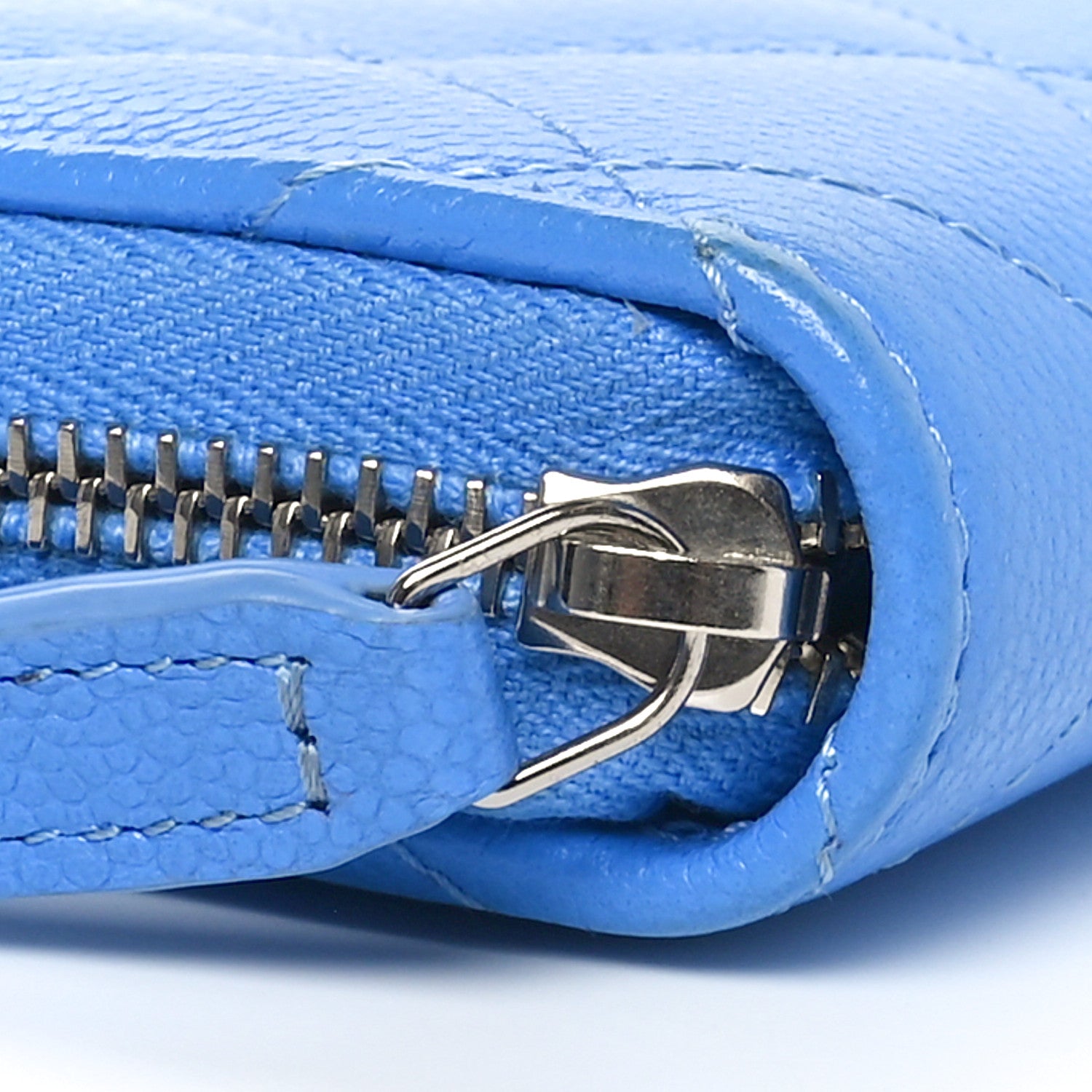 Chanel Caviar Quilted Zip Coin Purse Blue 10 of 10