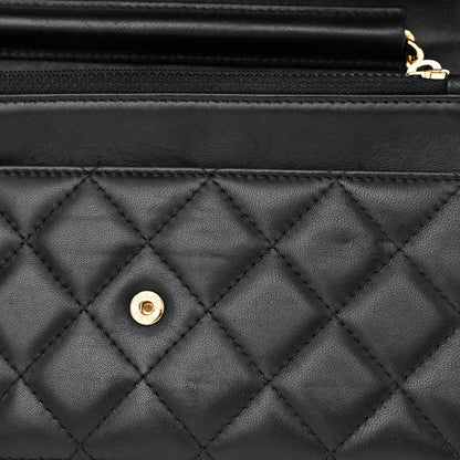 Chanel Lambskin Quilted Wallet On Chain WOC Black 13 of 13