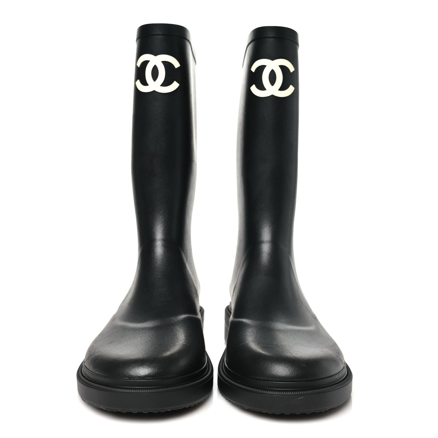 Chanel Caoutchouk CC High Boots 42 Black 3 of 10