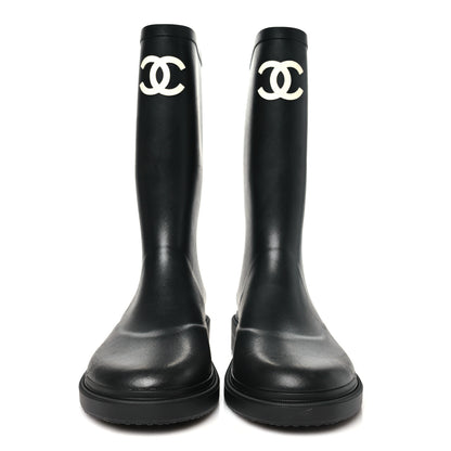 Chanel Caoutchouk CC High Boots 42 Black 3 of 10