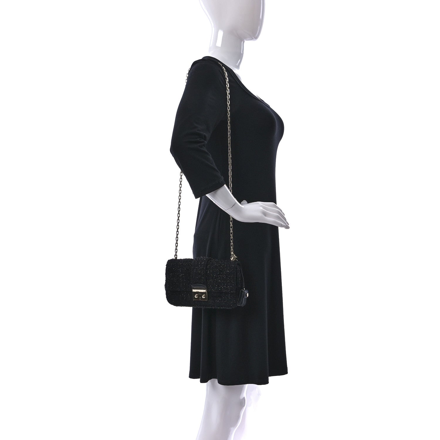 Christian Dior Tweed Miss Dior Pouch Black 2 of 9