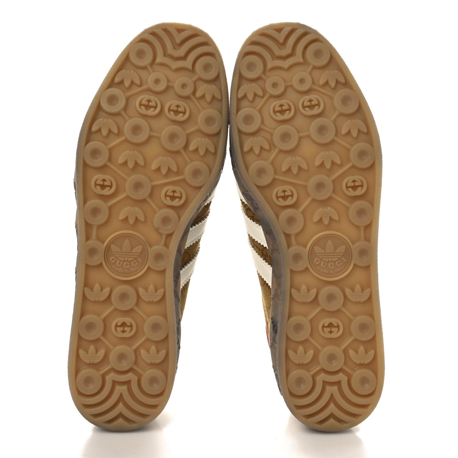 Gucci X ADIDAS Vintage GG Monogram Mens Gazelle Sneakers 11 Mid Natural Nut Off White 6 of 9