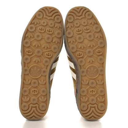 Gucci X ADIDAS Vintage GG Monogram Mens Gazelle Sneakers 11 Mid Natural Nut Off White 6 of 9