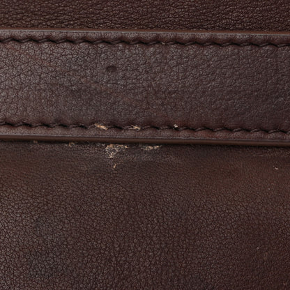 The Row Polished Saddle Calfskin Large Devon Bag Burgundy 10 of 11