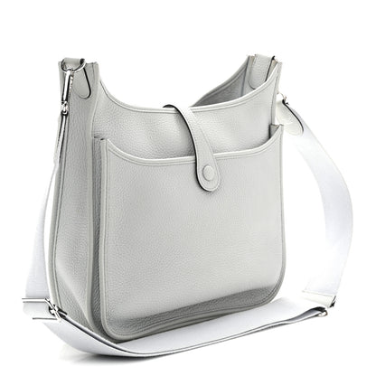 Hermes Taurillon Clemence Evelyne III PM Bleu Pale 3 of 10