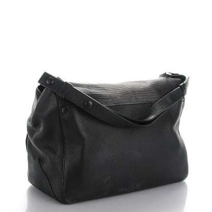 Proenza Schouler Calfskin Lizard Embossed Large Courier Bag Black 2 of 9