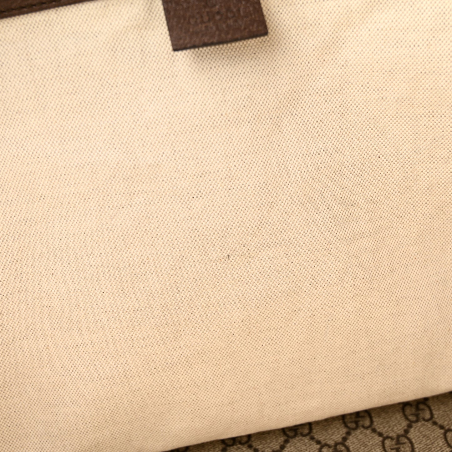GG Supreme Monogram Textured Dollar Calfskin Web Large Savoy Duffle Bag Beige Ebony New Acero