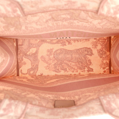 Christian Dior Canvas Toile De Jouy Embroidered Medium Book Tote Pink 5 of 12