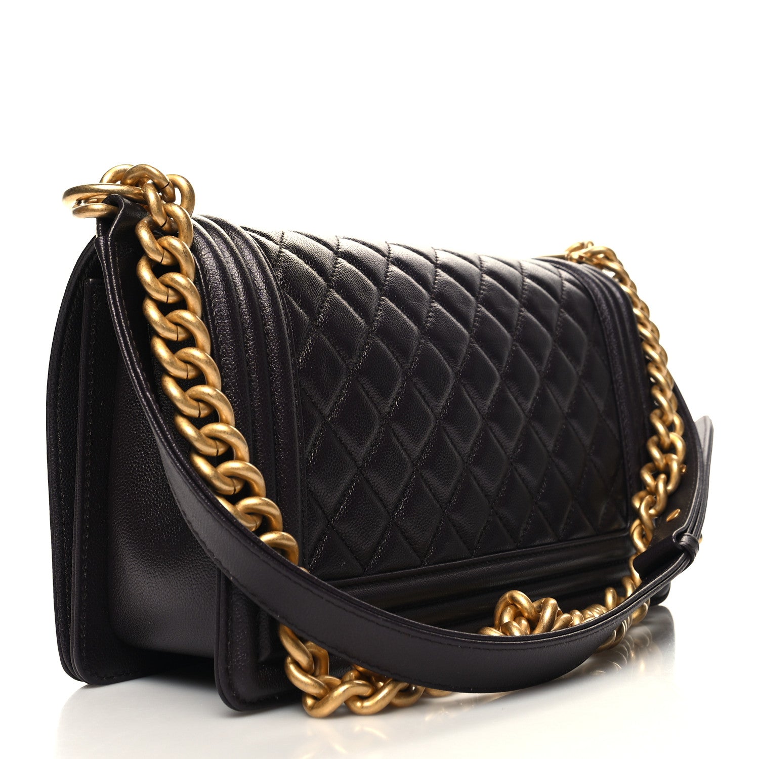 Chanel Caviar Quilted Medium Boy Flap Dark Purple 3 of 10