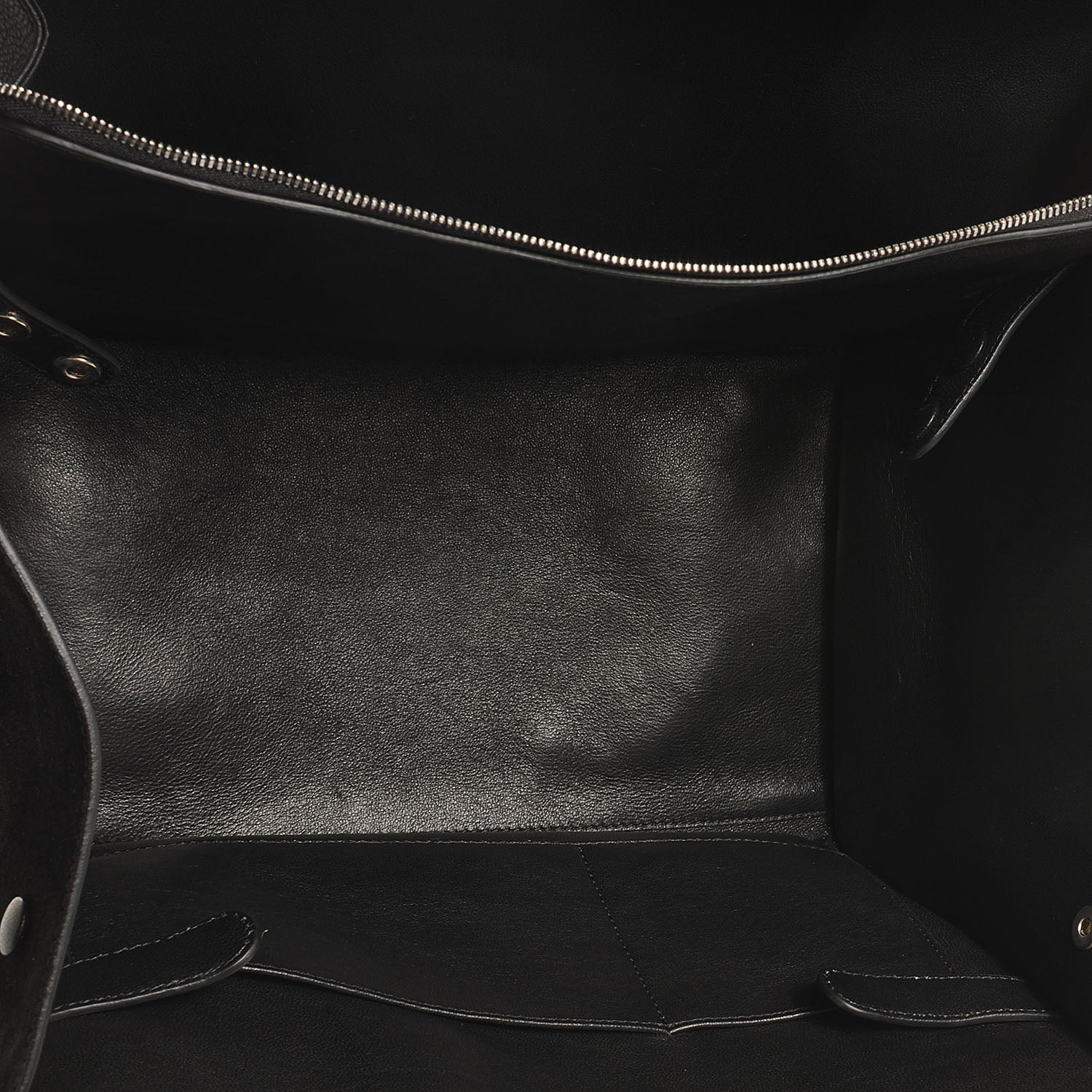 Celine Drummed Calfskin Suede Double Zip Trapeze Black 5 of 9