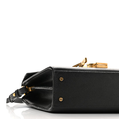 Saint Laurent Grain de Poudre Mini Classic Monogram Cassandra Top Handle Black 8 of 10