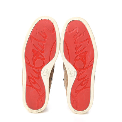Christian Louboutin Veau Velours Womens Louis Spikes Flat Sneakers 35 Beige 5 of 11