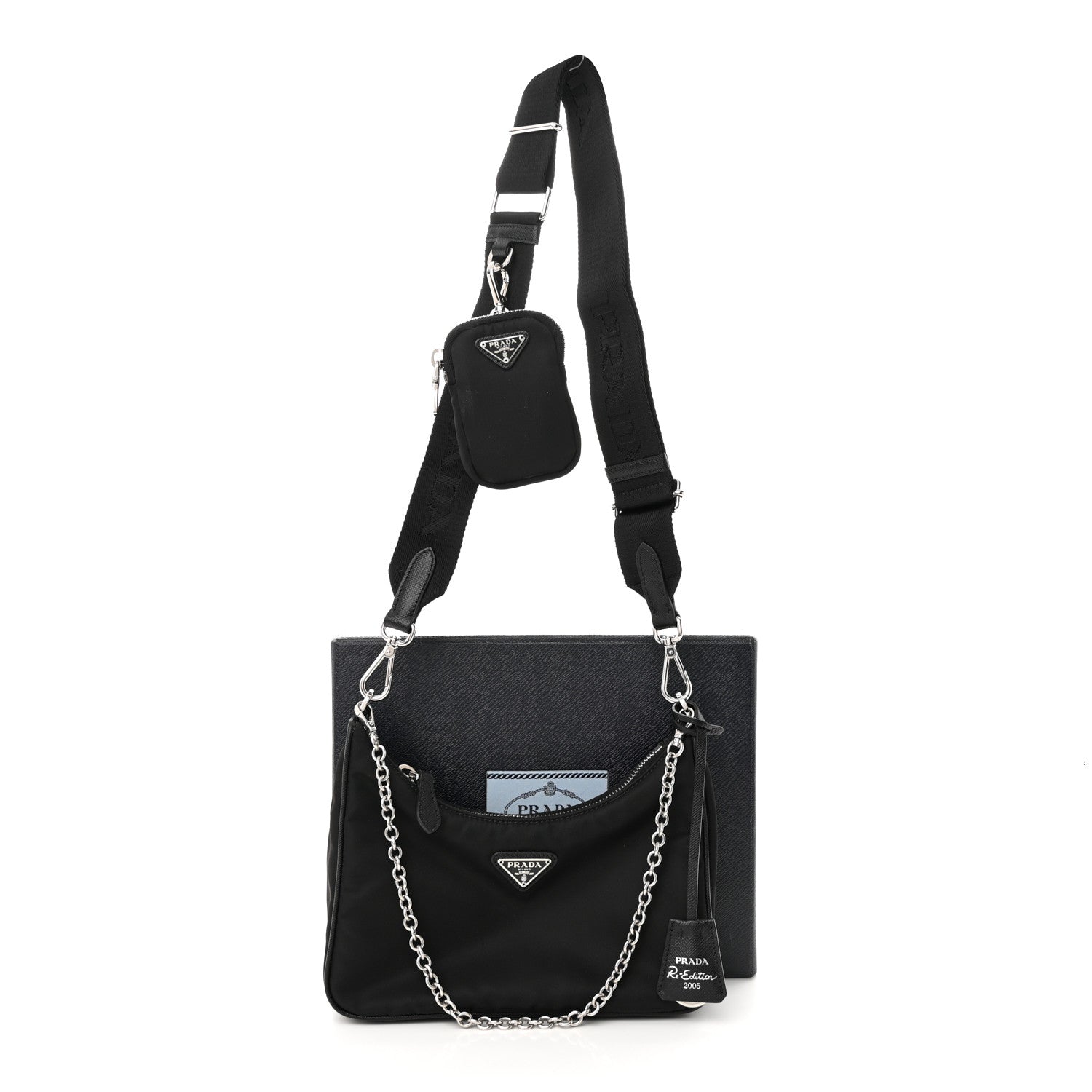 Prada Nylon Re-Edition 2005 Shoulder Bag Black 12 of 12