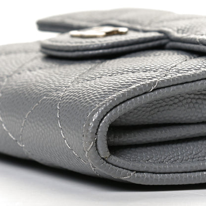 Chanel Caviar Quilted Flap Card Holder Wallet Dark Grey 9 of 10