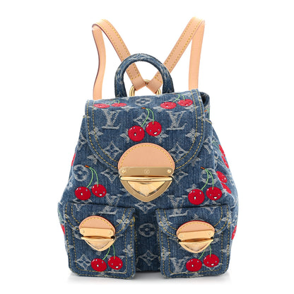 Louis Vuitton LV X TM Monogram Denim Cerises Venice Backpack Blue 1 of 10