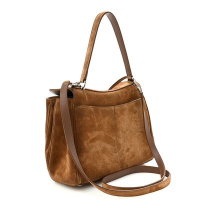 Balenciaga Waxed Suede Small Rodeo Top Handle Handbag Camel 3 of 9