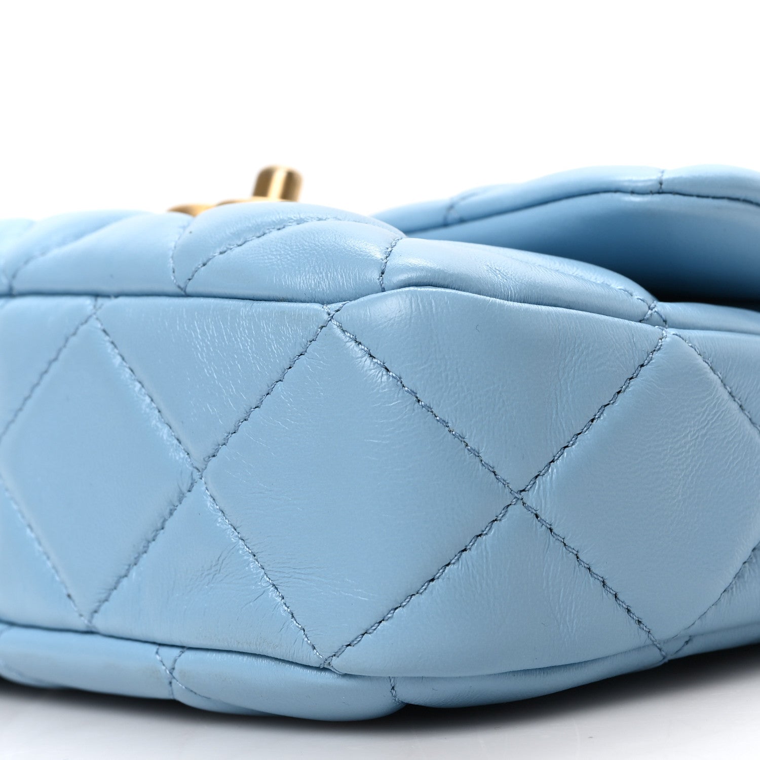 Chanel Lambskin Quilted Mini Lacquered Chain Flap Light Blue 8 of 8