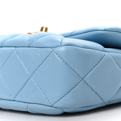 Chanel Lambskin Quilted Mini Lacquered Chain Flap Light Blue 8 of 8