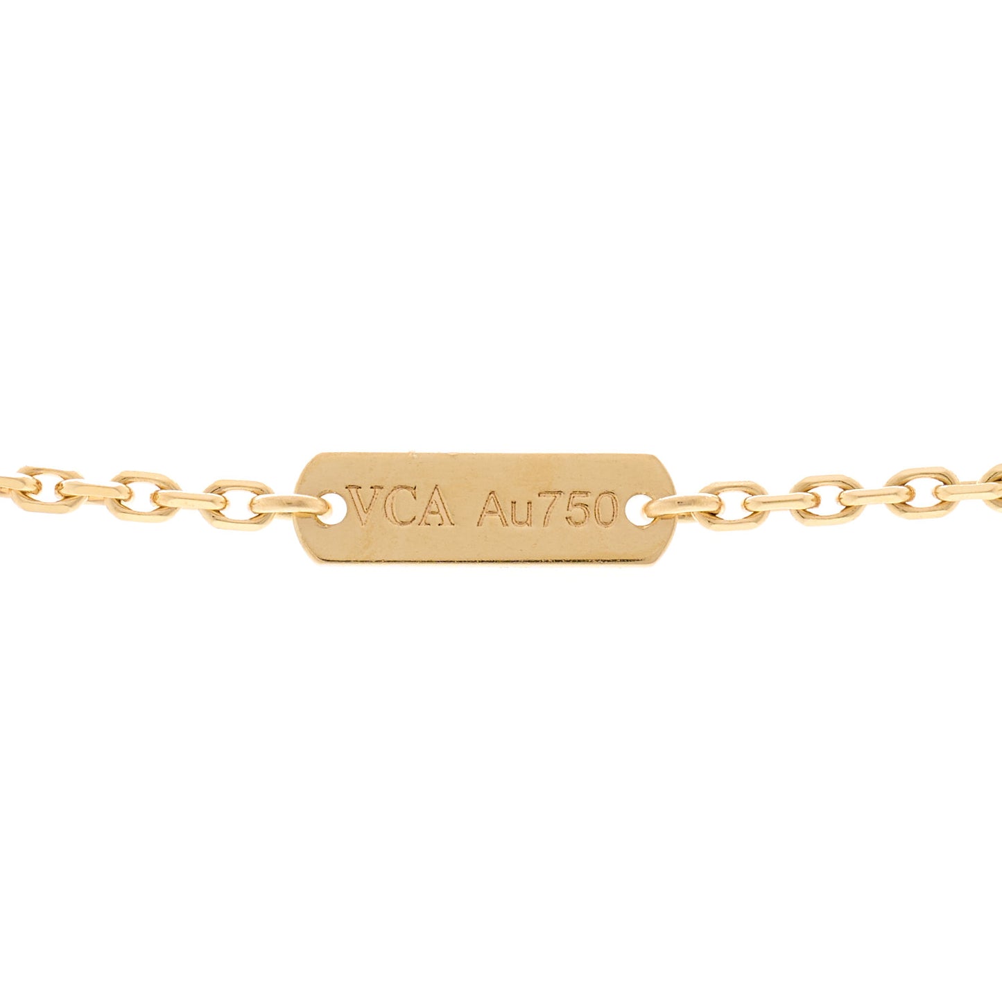 18K Yellow Gold Guilloche Vintage Alhambra Pendant Necklace