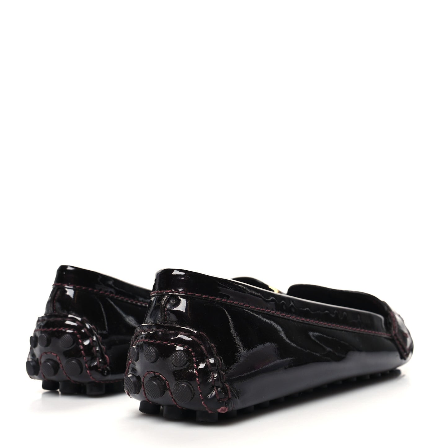 Patent Calfskin Oxford Loafers 41 Amarante