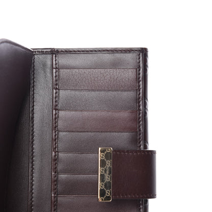 Gucci Guccissima Margaux Calfskin Icon Bar Continental Flap Wallet Chocolate 8 of 8