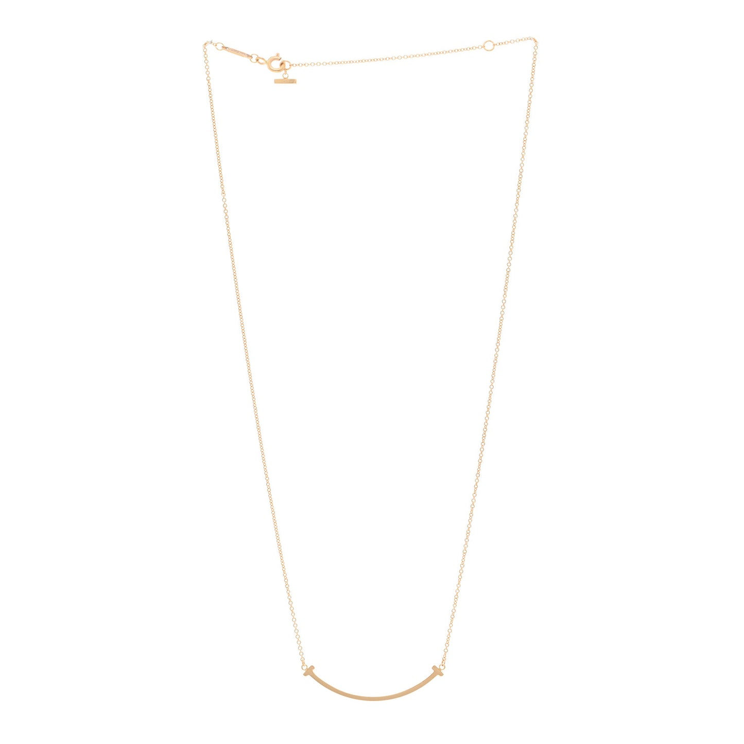 18K Rose Gold Small T Smile Pendant Necklace