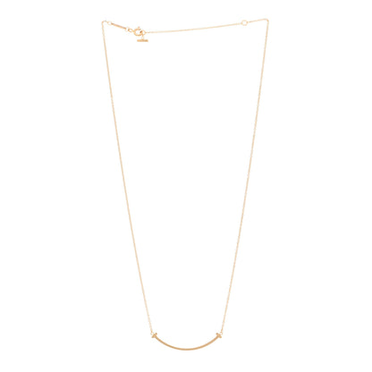 Tiffany 18K Rose Gold Small T Smile Pendant Necklace 3 of 5