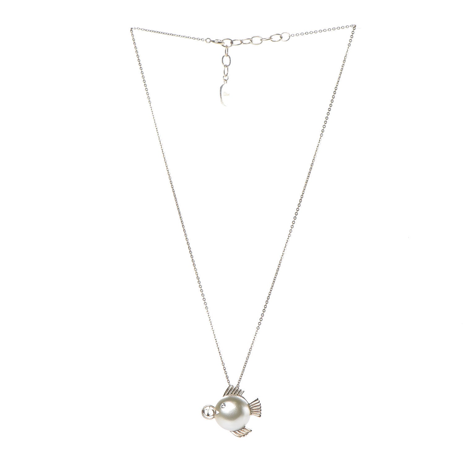 Christian Dior Resin Metal Tell Me Dior Zodiac Pisces Necklace Gold 4 of 5