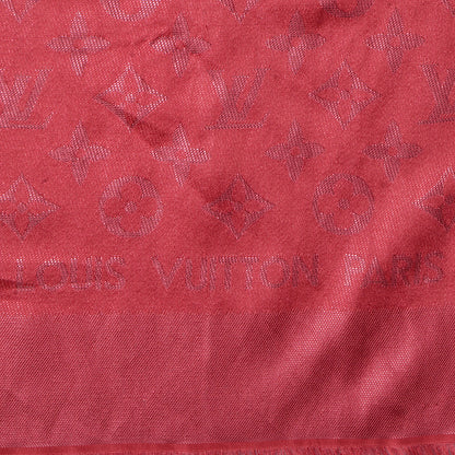 Louis Vuitton Silk Wool Monogram Voile Shawl Corail 4 of 6