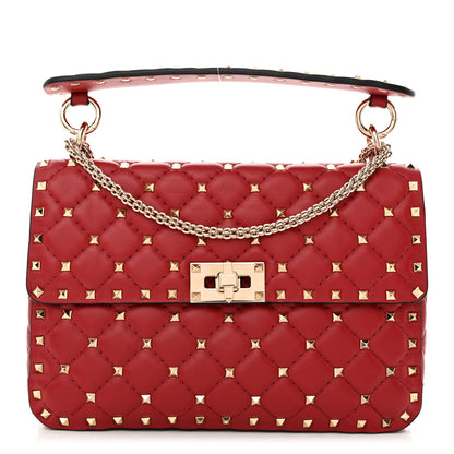 Valentino Garavani Nappa Medium Rockstud Spike Shoulder Bag Rosso Valentino 1 of 12