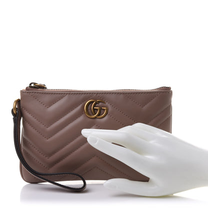 Gucci Calfskin Matelasse GG Marmont Wrist Wallet Porcelain Rose 2 of 9