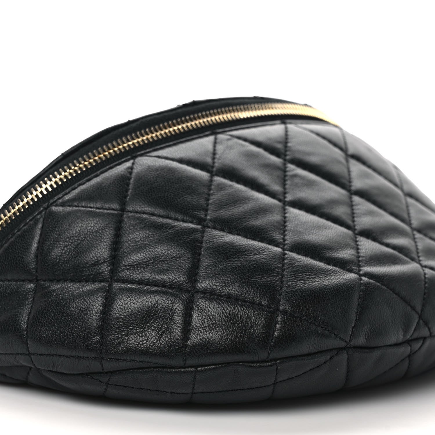 Chanel Lambskin Pearl Quilted CC Belt Bag Black 7 of 8