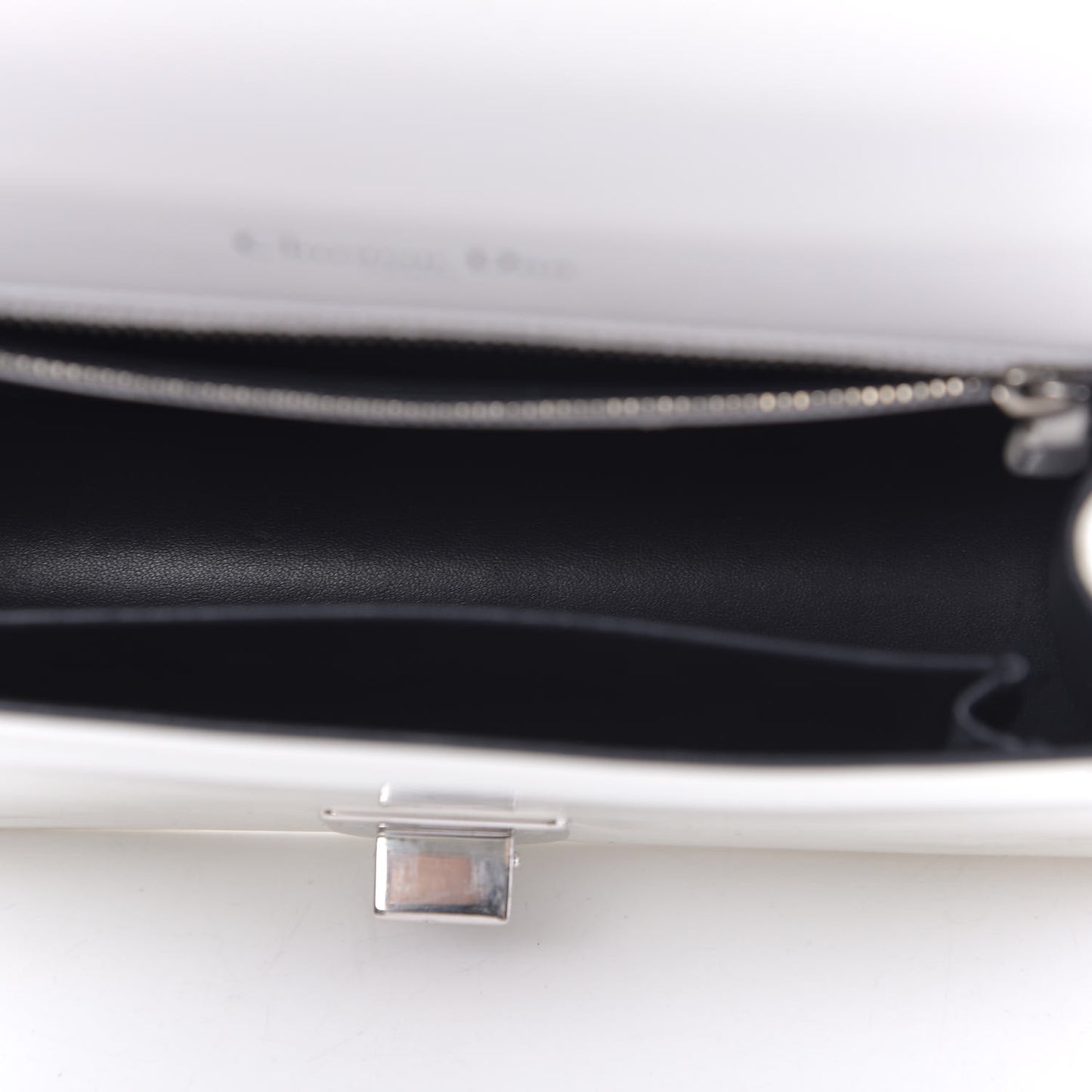 Patent Micro-Cannage Small Diorama Flap Bag White