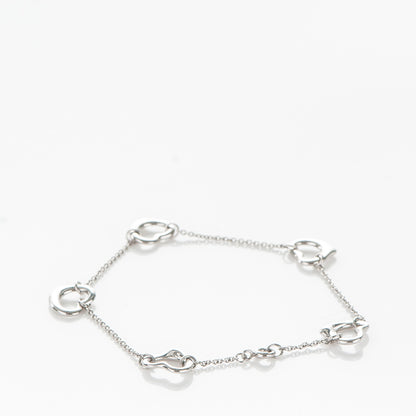 Tiffany Platinum Elsa Peretti Open Heart Charm Bracelet 3 of 6