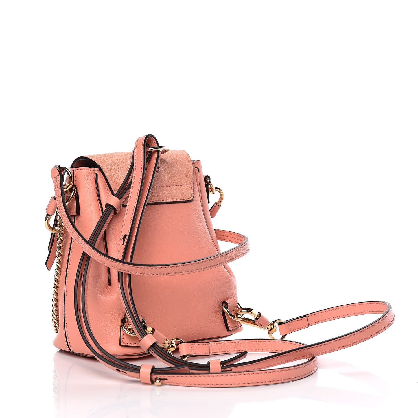 Suede Calfskin Mini Faye Backpack Ideal Blush