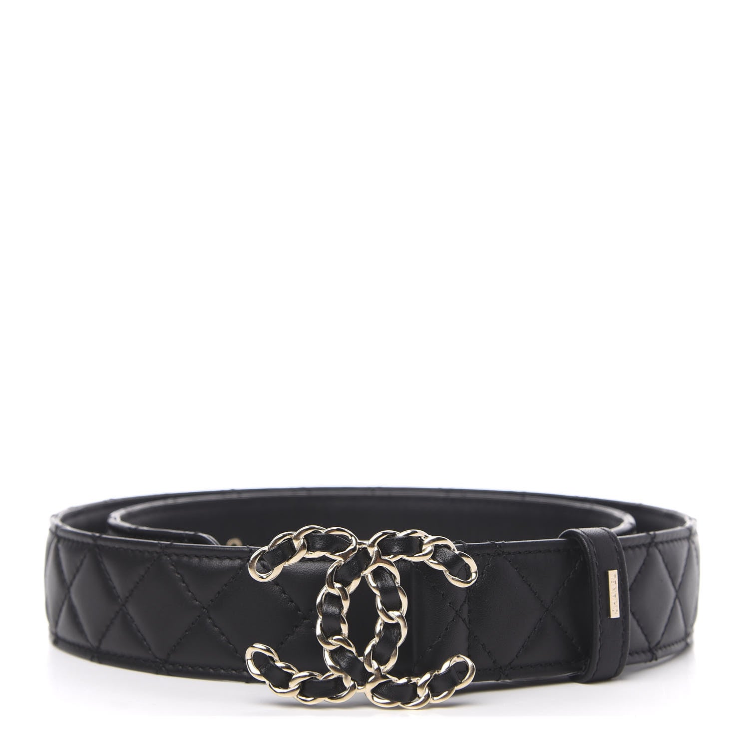 Chanel Lambskin Quilted CC Chain Belt 90 36 Black 1 of 8