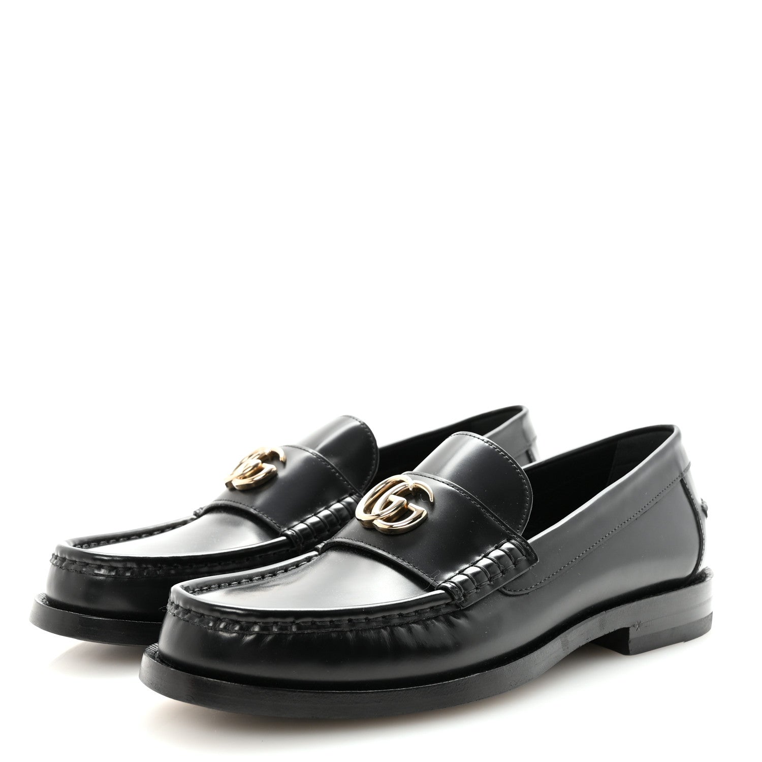 Gucci Calfskin Millennial Ribot Womens GG Loafers 38.5 Black 4 of 10