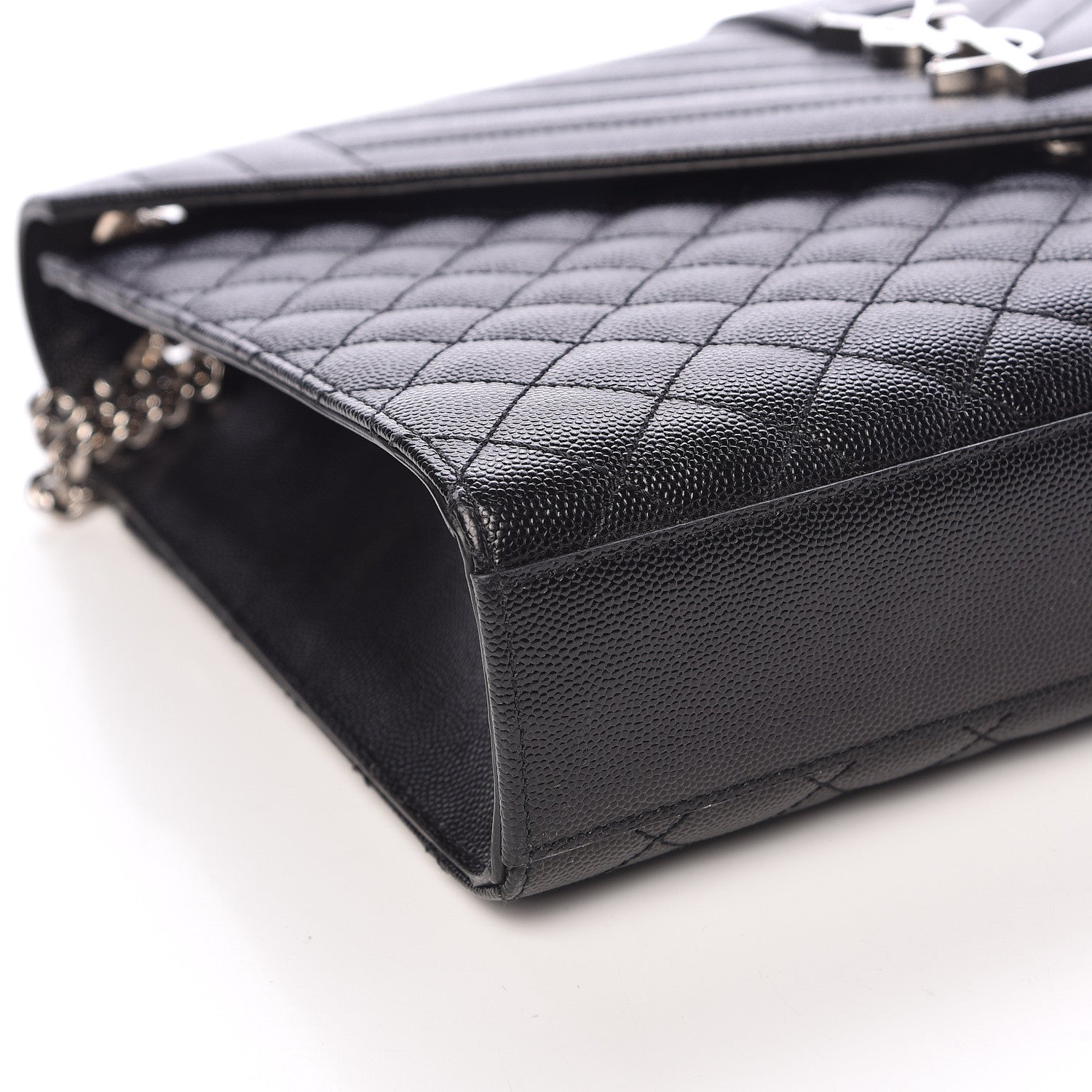 Saint Laurent Grain De Poudre Large Tri-Quilt Monogram Satchel Black 8 of 10