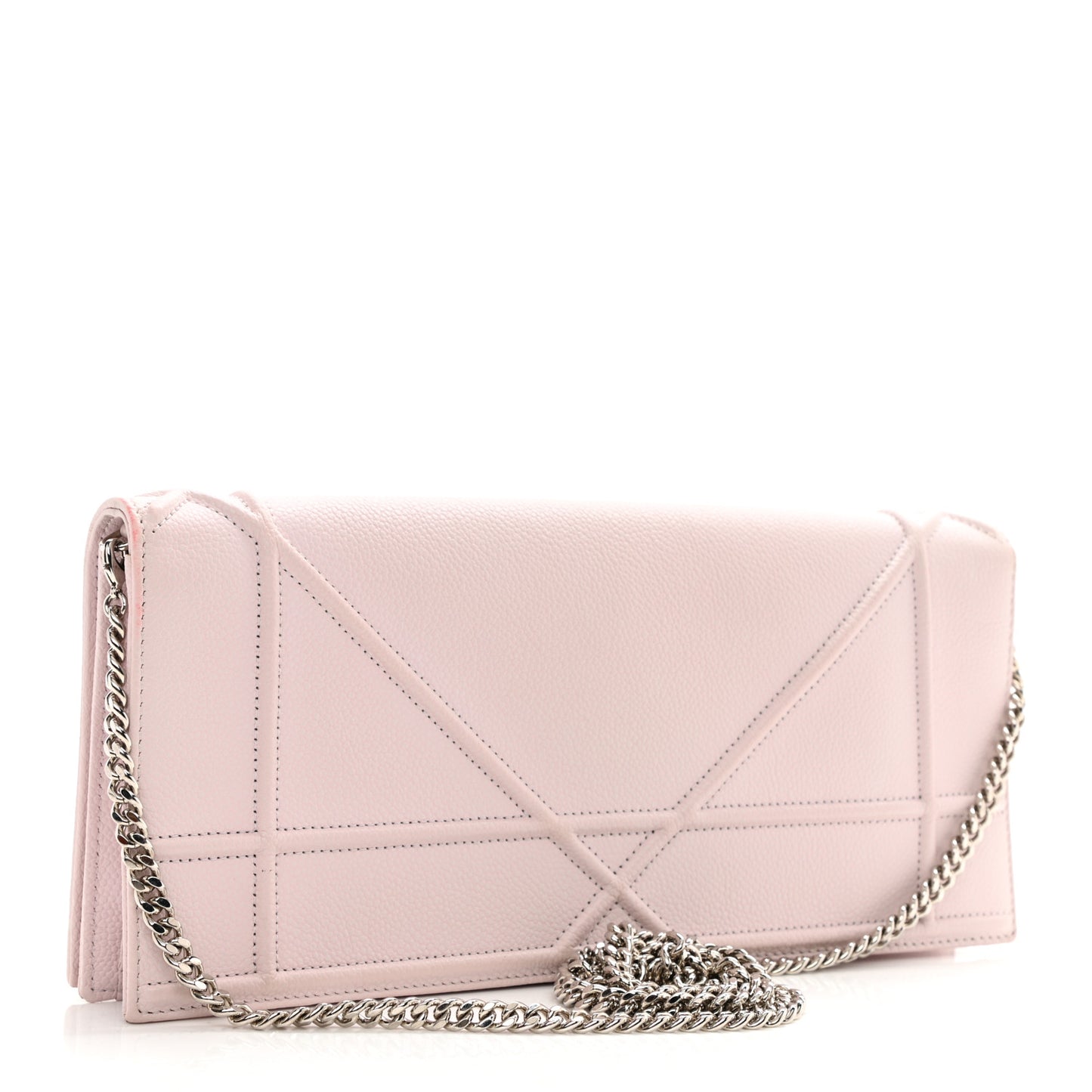 Grained Calfskin Large Diorama Croisiere Chain Wallet Light Pink
