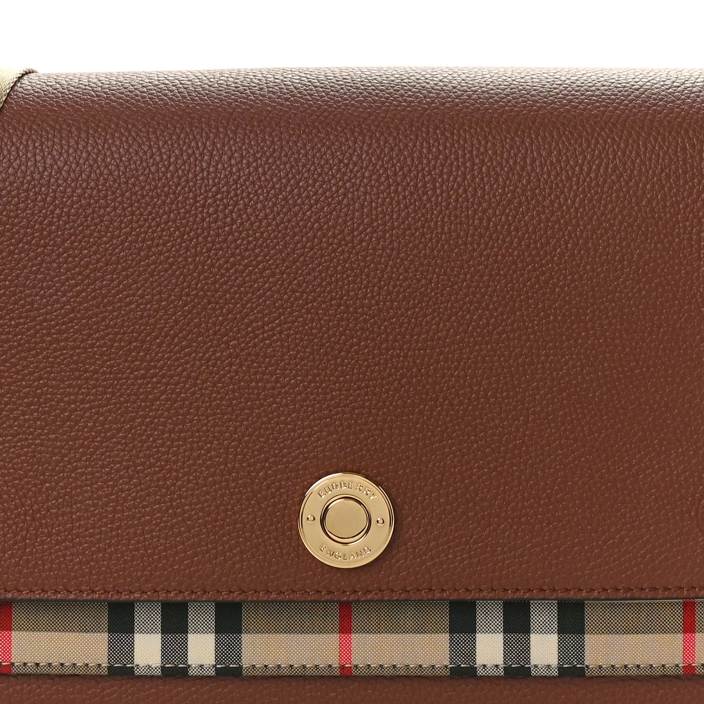 Calfskin Vintage Check Note Crossbody Bag Tan