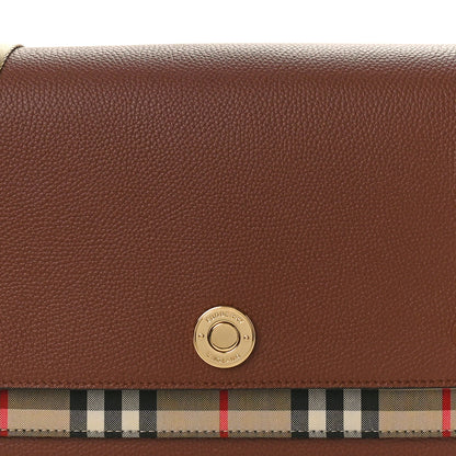 Burberry Calfskin Vintage Check Note Crossbody Bag Tan 7 of 9