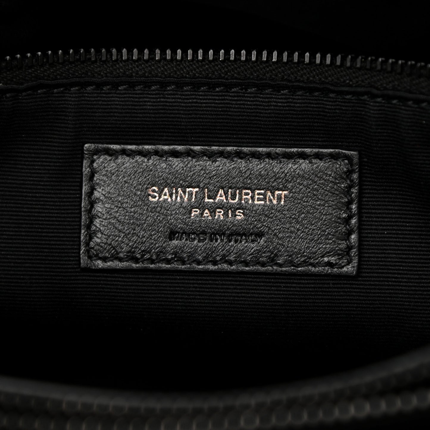 Calfskin Y Quilted Monogram Monochrome Large Loulou Chain Satchel Black