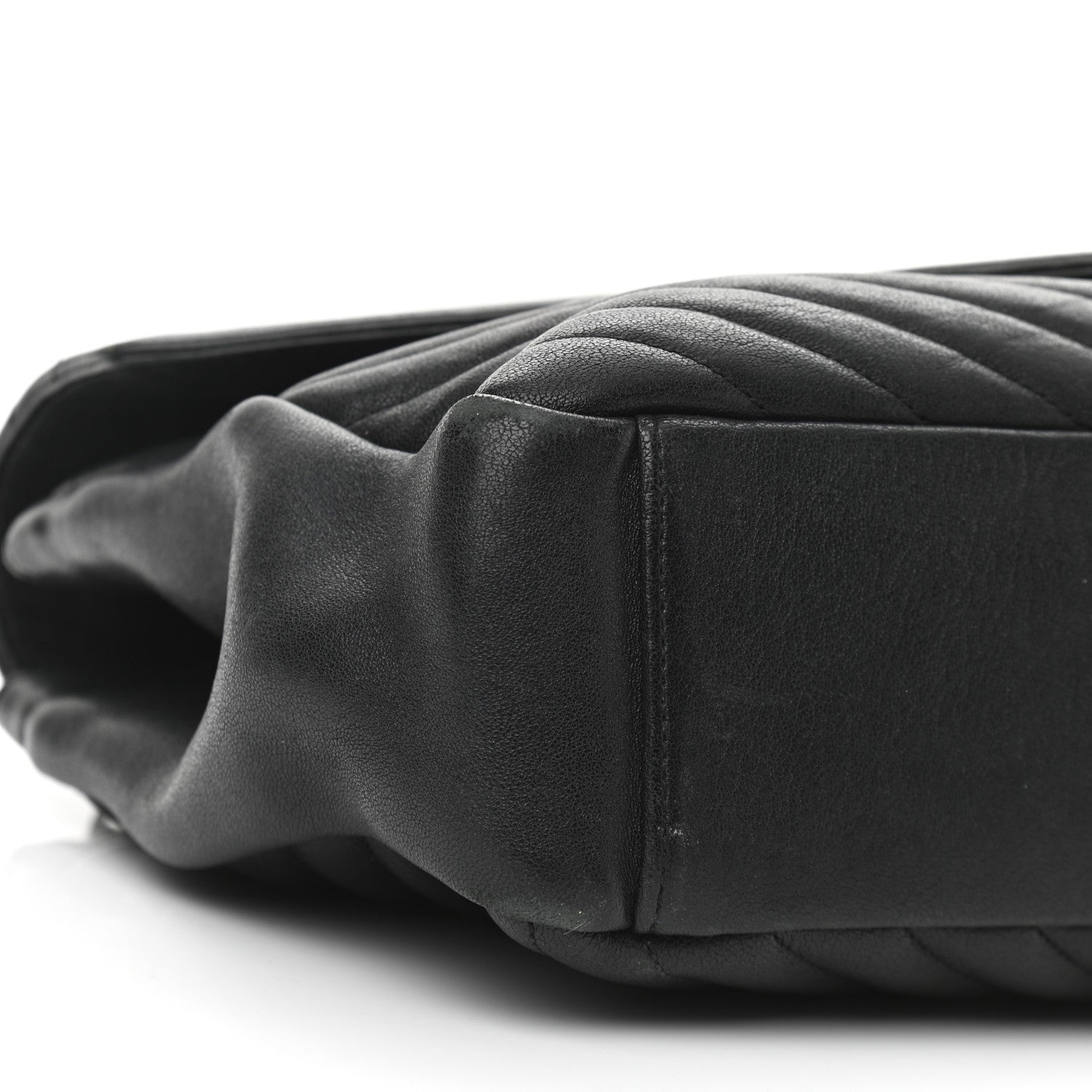 Saint Laurent Sheepskin Matelasse Chevron Monogram Large College Satchel Black 9 of 17