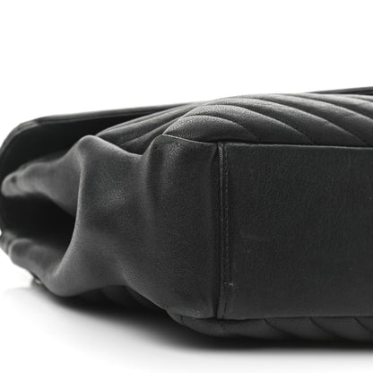 Saint Laurent Sheepskin Matelasse Chevron Monogram Large College Satchel Black 9 of 17