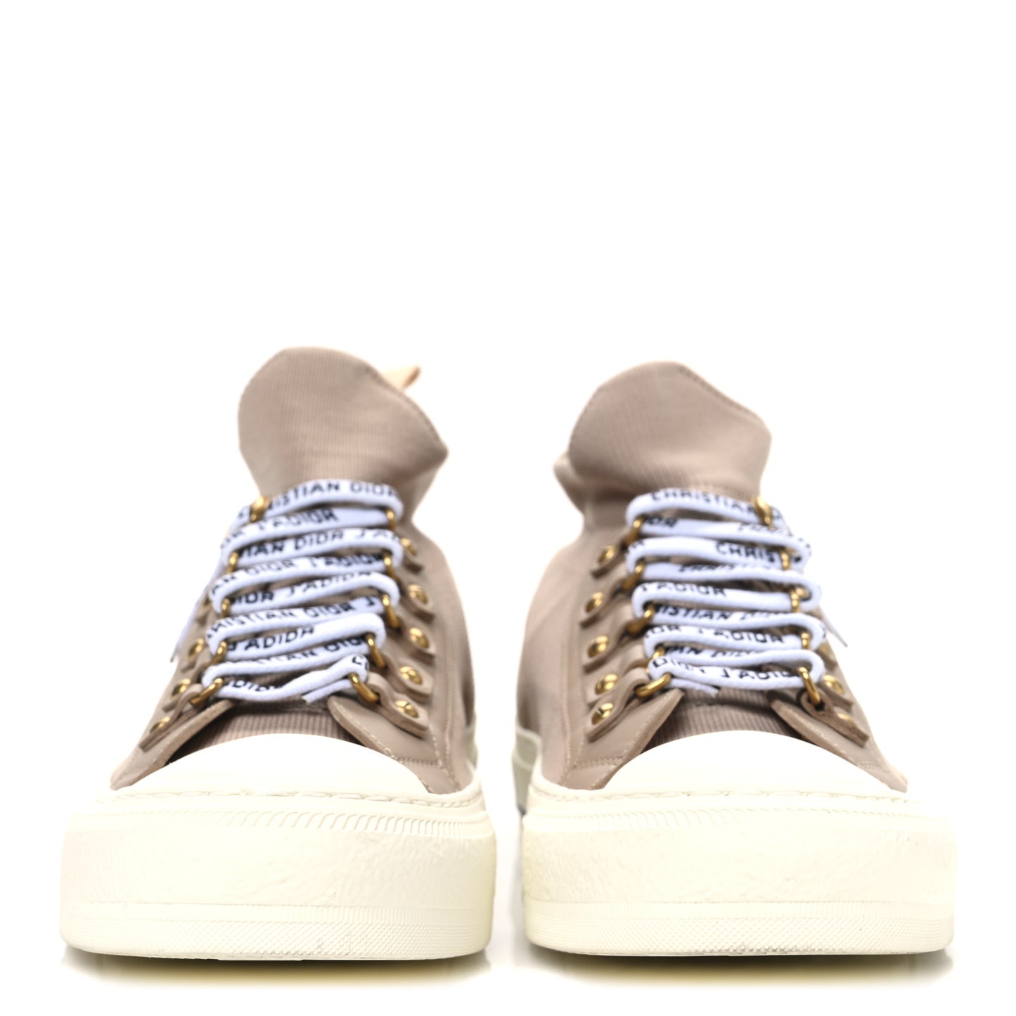 Technical Knit Womens Walk'n Dior High Top Sneakers 37.5 Nude