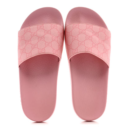 Gucci GG Supreme Monogram Slide Sandals 39 Cotton Candy Dark Cotton Candy 2 of 9