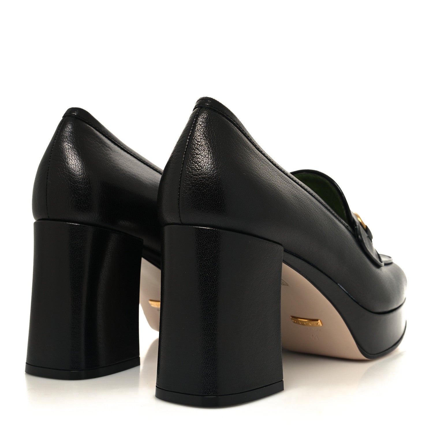 Gucci Goatskin Houdan Mid Heel Platform Loafers 41 Black 4 of 8