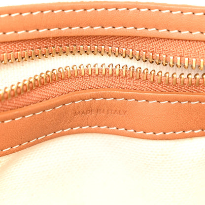 Celine Canvas Calfskin Logo Print Small Horizontal Cabas Natural Tan 6 of 12