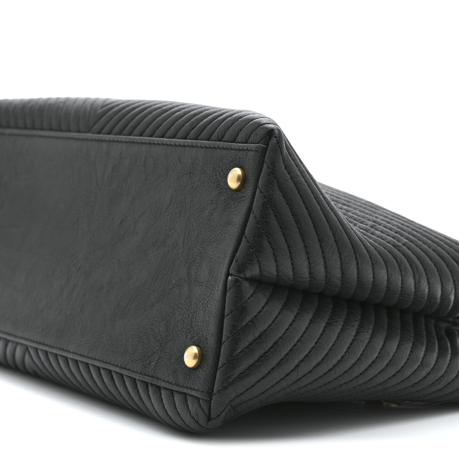 Chanel Wrinkled Lambskin Chevron Quilted Surpique Tote Black 10 of 10