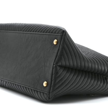 Chanel Wrinkled Lambskin Chevron Quilted Surpique Tote Black 10 of 10